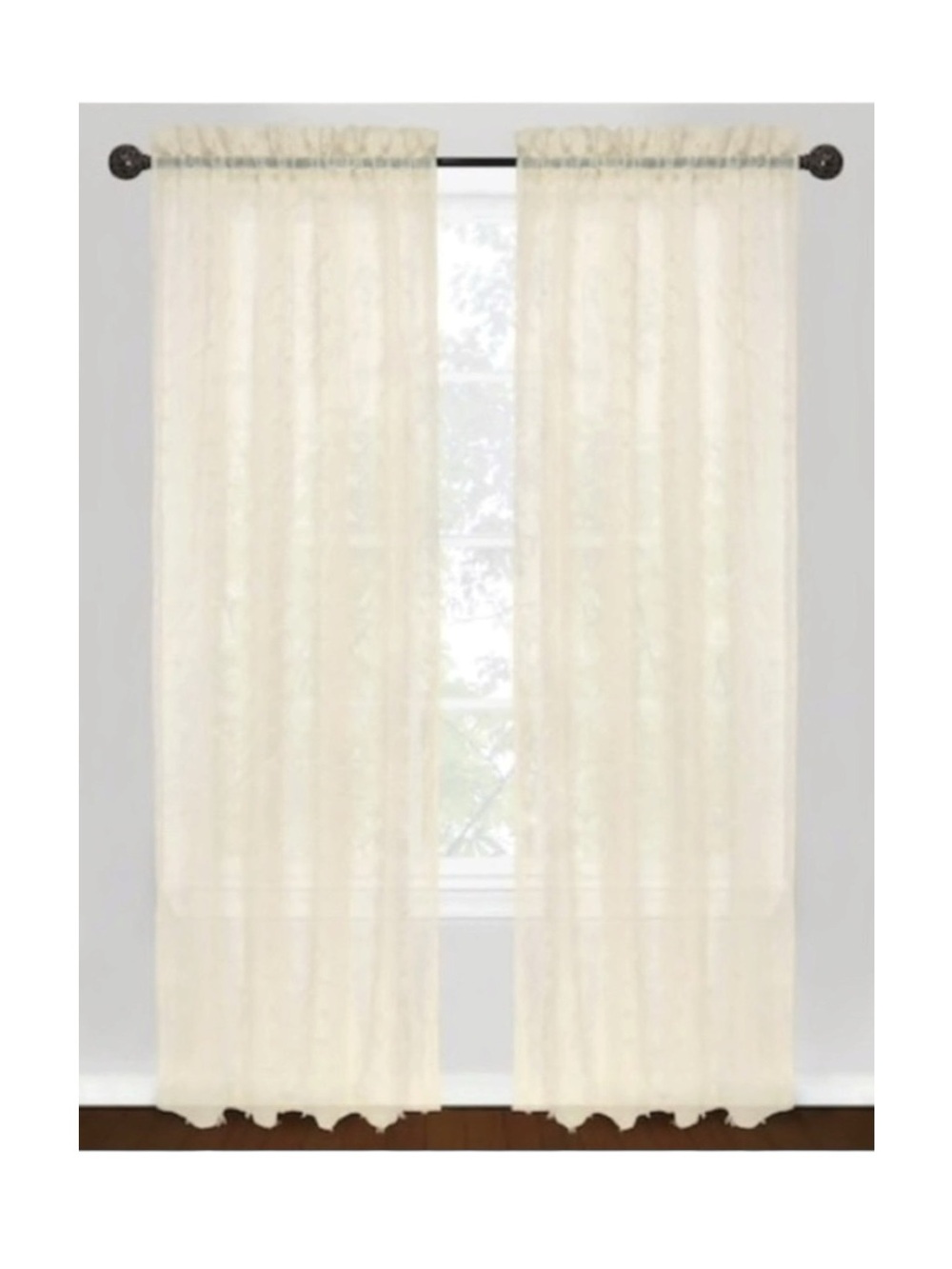 new Boho Chic ✶ Set 2 Rod Pocket Panel Curtains ✶ Semi Sheer Natural ✶ 40” x 84” - Picture 2 of 16